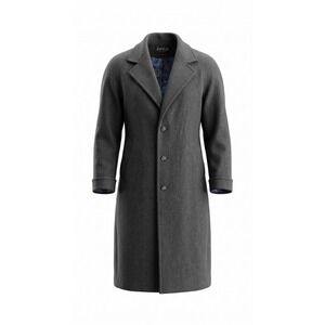 Jofeld Forstmann Wool Blend Overcoat Gray Floral Lining Crest Buttons Size 10
